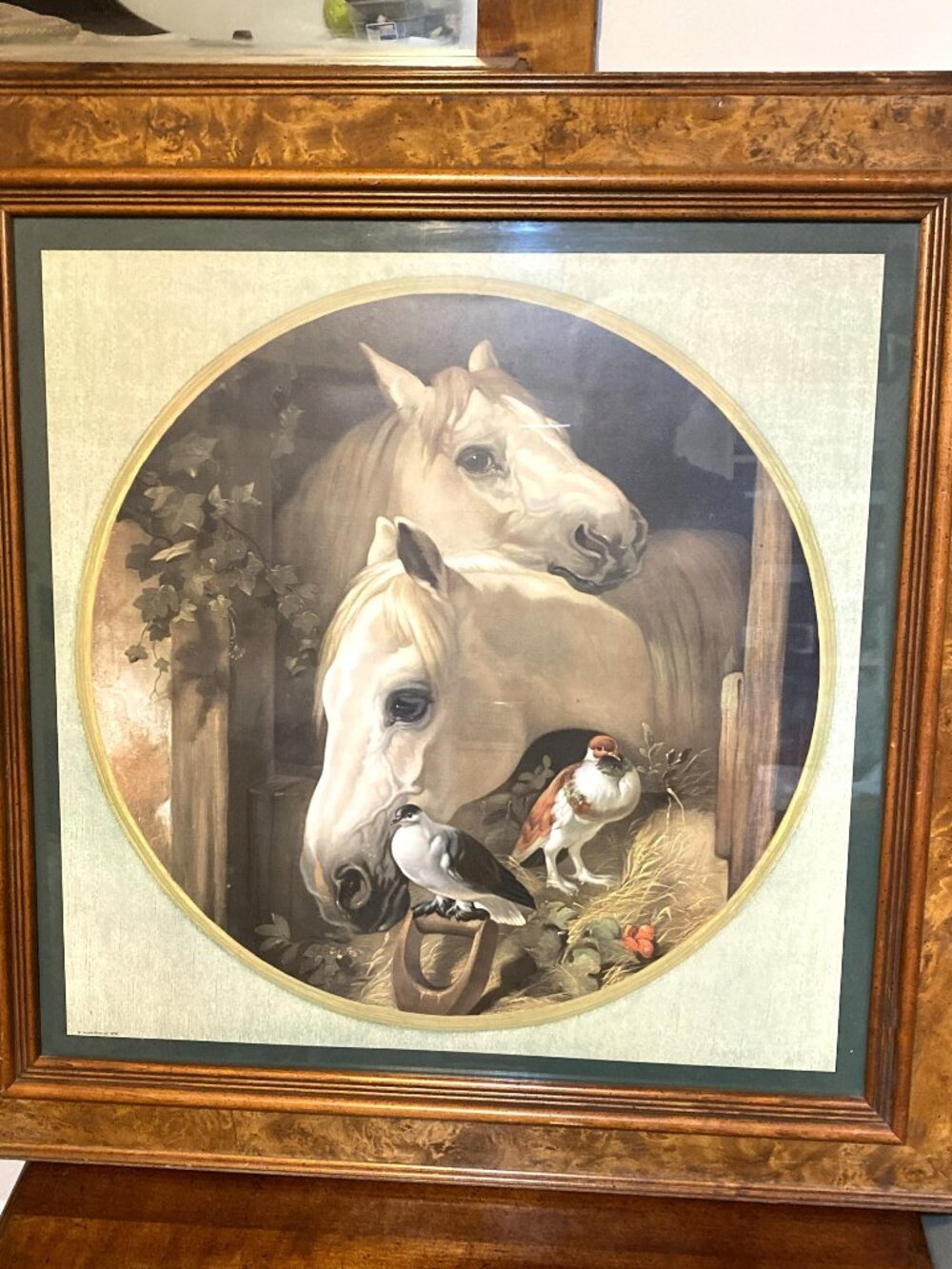 Vintage ‘Horses By A Stable Door’ by John Frederick Herring Framed Print 31”x31”